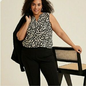 Maurices Leopard Print Top Black Tan 4x Plus Size Womens Layer NWT